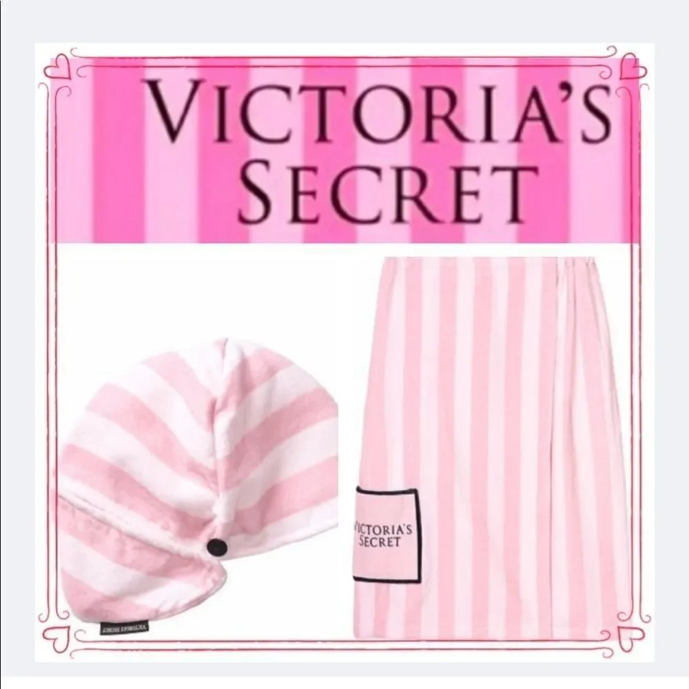 VICTORIA'S SECRET WRAP TOWEL AND HAIR TOWEL SET